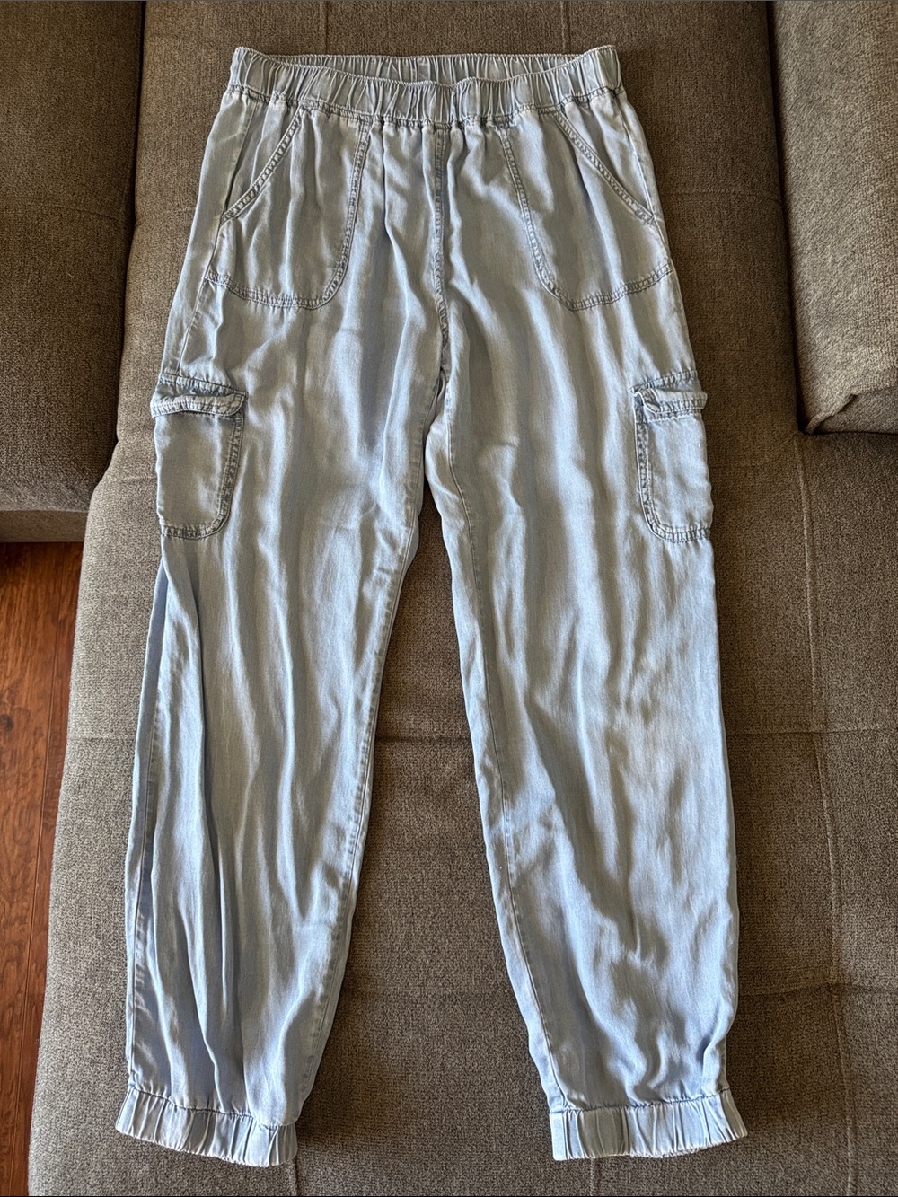 Love Tree Light Denim Cargo Jogger Pants